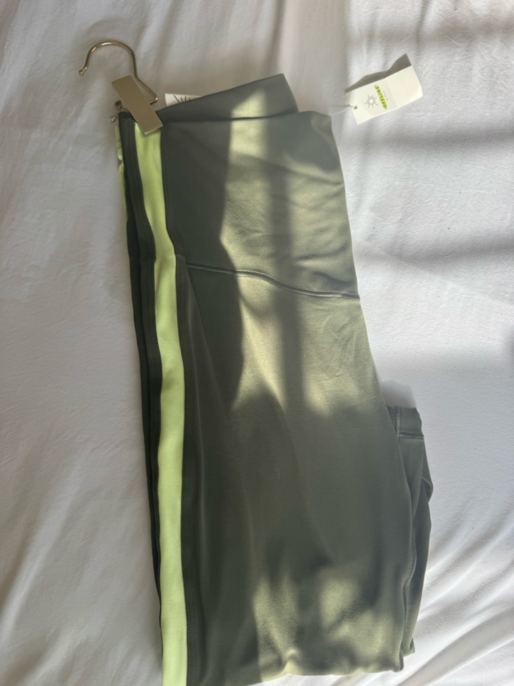 Aerie Offline Viral Athletic High-Waist Leggings with Neon Side Stripe
